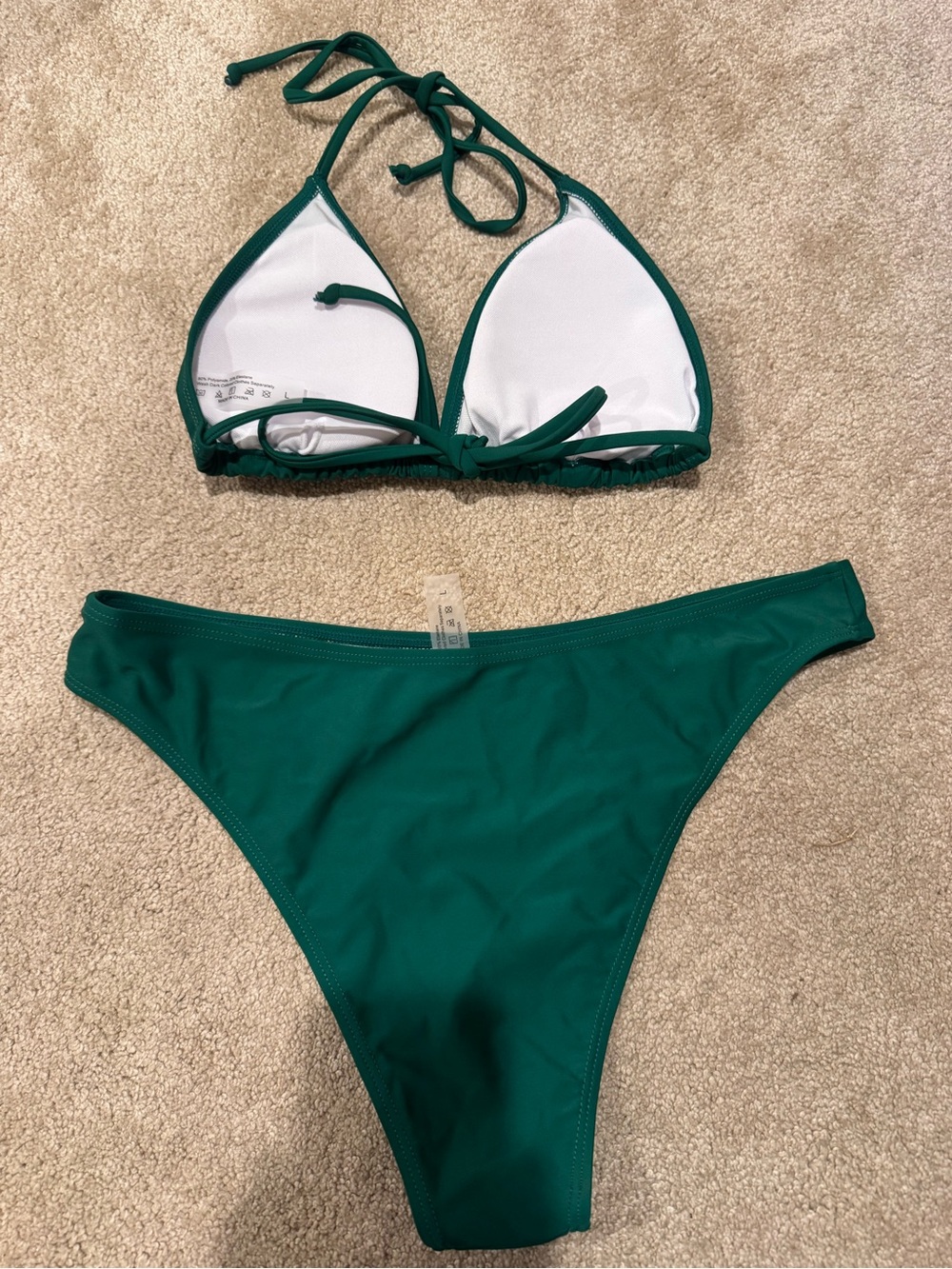 SHEIN Emerald Green Triangle Bikini Set